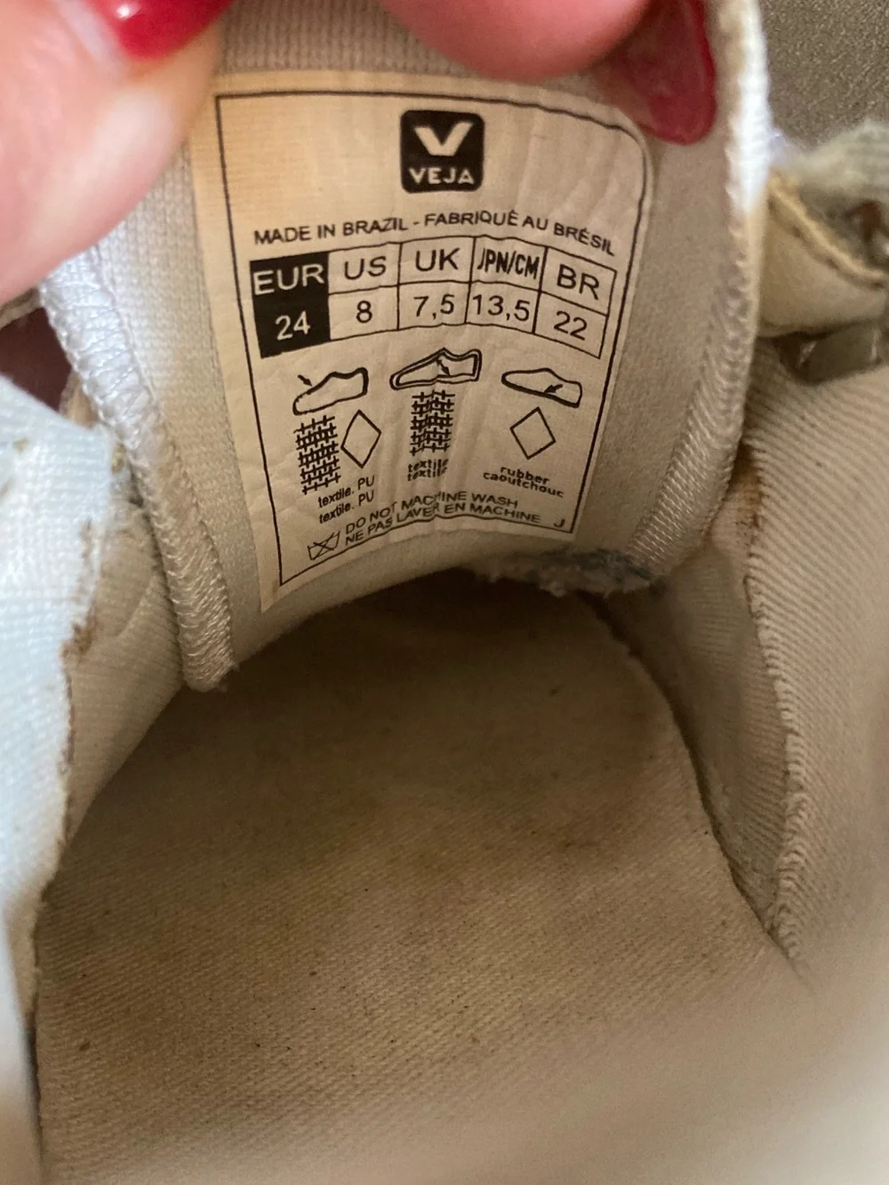 Veja Pre-School Small V-10  Sneakers Velcro White Yellow Size 8